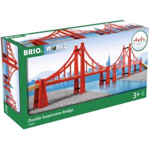 ACCESSOIRE CIRCUIT Pont Suspendu Double Brio 33683 pour Circuit de Train en Bois - 113cm - Mixte - A partir de 3 ans