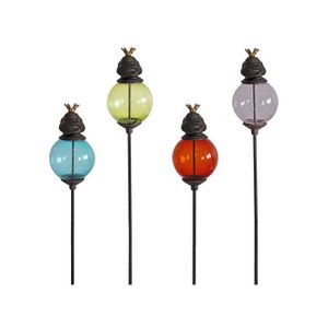TUTEUR - LIEN - ATTACHE Set de 4 tuteurs boules colorées Animaux Grenouill