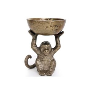 STATUE - STATUETTE Bol avec singe doré - 14x10,5cm