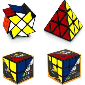 CUBE ÉVEIL Maomaoyu Speed Cube, Cube de Vitesse Pack de 4, Ensemble de Cubes 2x2+3x3+Fenghuolun+Pyramide Cube(Autocollants PVC)176