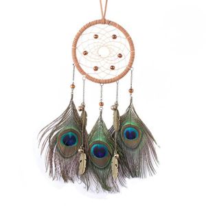 Format Large 22 cm de Diam/ètre 60 cm de Longueur Capteur de R/êves Artisanal Pink Pineapple Attrape R/êve Daim V/ég/étalien Brun avec Pierres Turquoises Dreamcatcher /à Perles /& /à Plumes Fait Main