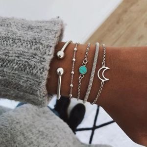 BRACELET 18 cm en ARGENT massif et Billes TURQUOISE BRACELET 18 cm en ARGENT massif et Billes TURQUOISE