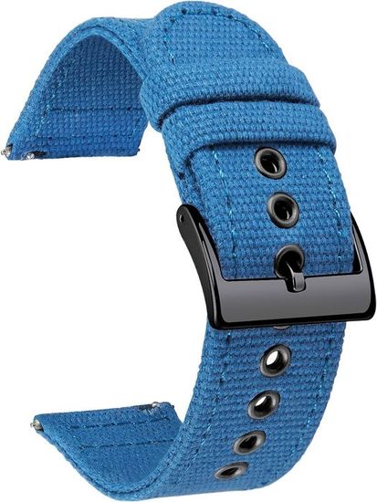 WAHRE 16mm 18mm 20mm 22mm 24mm Toile Nylon Bracelet De Montre En Nylon Souple Bracelet De Montre En Tissu Respirant Bracelet De Montre Bande De Remplacement(Blue,20mm