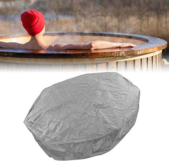 Couverture Extérieure De Bain à Remous Ronde 215x70CM Café - Housse Anti-poussière Imperméable Pour Spa Et Meubles D'Extérieur - Protection Toutes Saisons