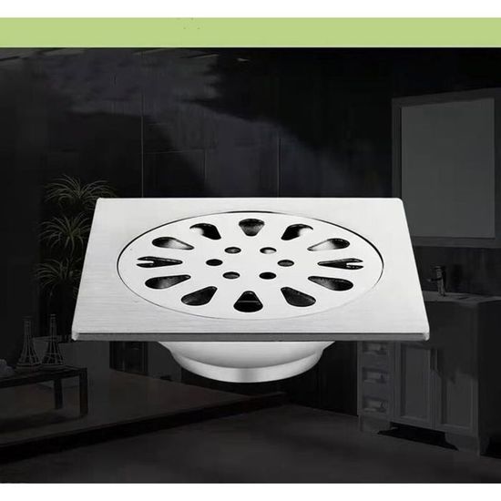 Drain De Douche De Sol Carré, Drain De Sol En Acier Inoxydable 304 Avec Grille De Couverture Amovible Drain De Sol De Salle De Bain Anti Ode 90399895
