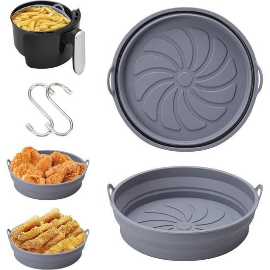 2 Moules Silicone Pour Air Fryer - Réutilisables, Lavables Lave-vaisselle - Compatible Four, Micro-ondes - Sans BPA