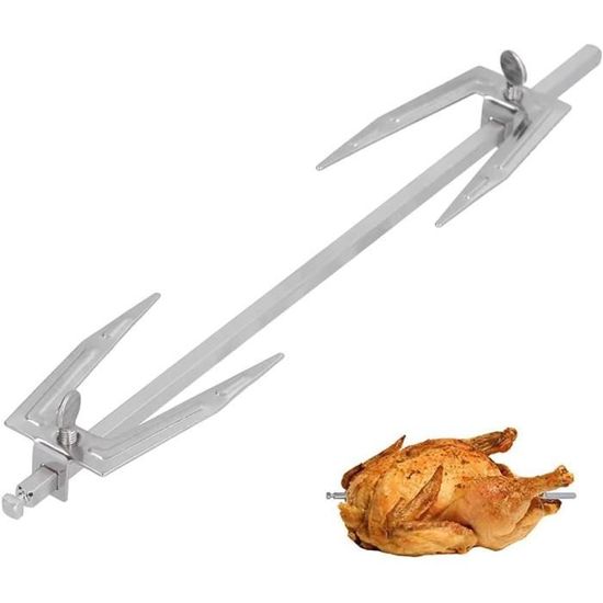 PRETYZOOM 2 Fourchettes à Rôtir En Acier Inoxydable - Pour Poulet, Viande, Barbecue - Accessoire De Cuisine