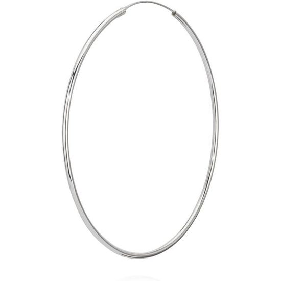 Créoles argent massif soufflé boucles d'oreilles larges femme
