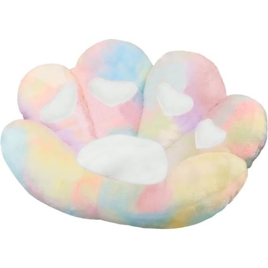 Tapis Sol Déco Doux Confort Coussin Siège Patte De Chat 70x60cm - Peluche Douce - Antidérapant - Bureau, Salon, Sol Coussin Patte De Chat