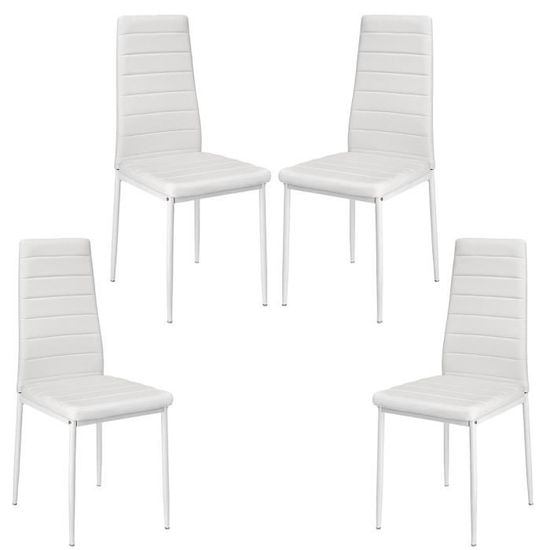 Lot de 4 Chaise de Salle à Manger Chaise blanc Style Contemporain pour la Cuisine et la Salle à Manger