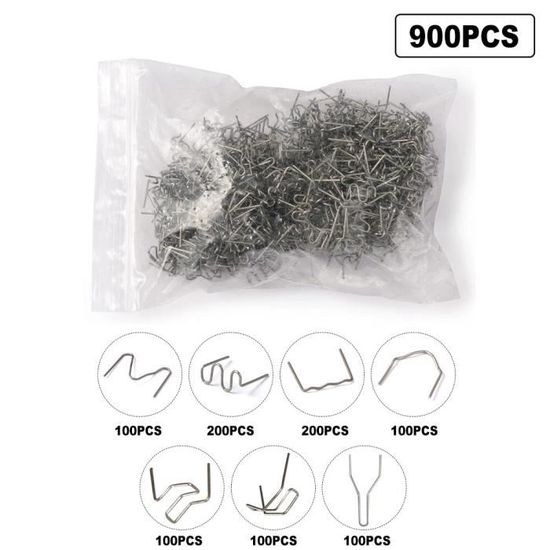 Kit 600 Agrafes De Soudage En Acier Inoxydable BELEY - Réparation Plastique Auto (pare-chocs, Tableau De Bord) - 6 Types (0.6/0.8 Mm)