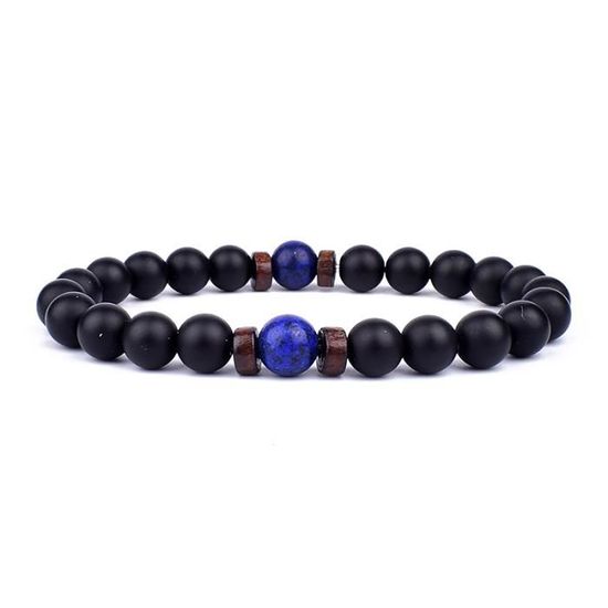 Lot De 2 Bracelets Anti-alcool En Perles De Roche Volcanique - Diamètre Intérieur 5.1 Cm, élastique, Unisexe, Pour équilibre émotionnel