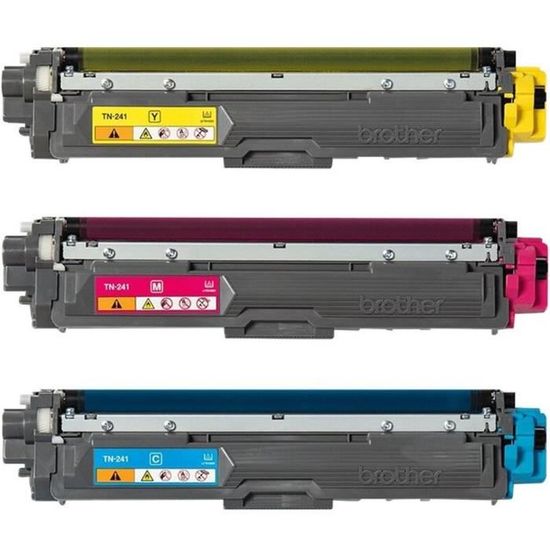 Pack Toners TN241CMY-BROTHER-Cyan, Magenta, Jaune-3x1400 p.-DCP-9015, DCP-9020, HL-3140, HL-3150, HL-3170, MFC-9140, MFC-9330 etc