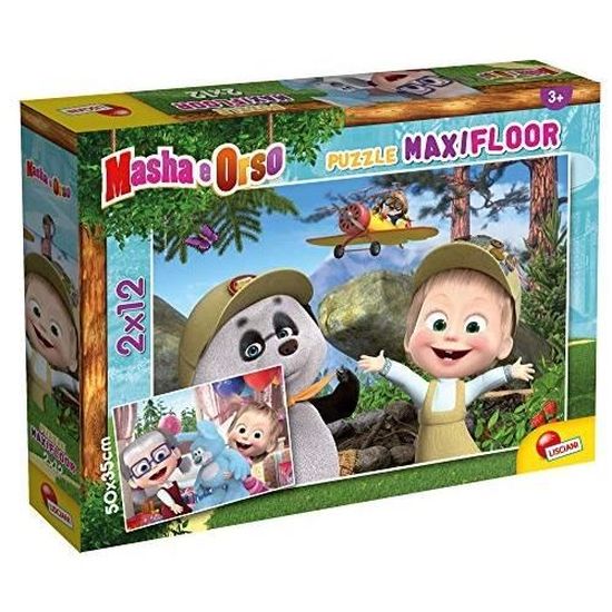 Liscianigiochi Maxi Puzzle De Masha Y El Oso De 60 Piezas – Puzle Gigante De 70x50 Cm Para Niños A Partir De 3 Años, Hecho En Italia