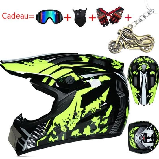 Casque Motocross Intégral Pour Enfants/adolescents - Taille S à XL, Certification DOT/ECE, Avec Lunettes Et Gants