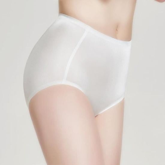 Lot De 4 Culottes Taille Haute Gainantes En Soie Glacée - Effet Ventre Plat Et Fessiers Relevés - Couleurs Assorties