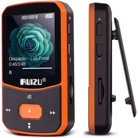 Lecteur MP3 Bluetooth RUIZU X52 - 64GB, écran 1.5" | Radio FM, Podomètre | Parfait Pour Sport