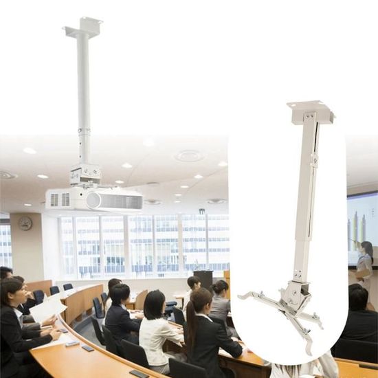 Support Plafond Projecteur Universel - Bras Extensible 67.8cm - Charge 15kg - Inclinaison 30°