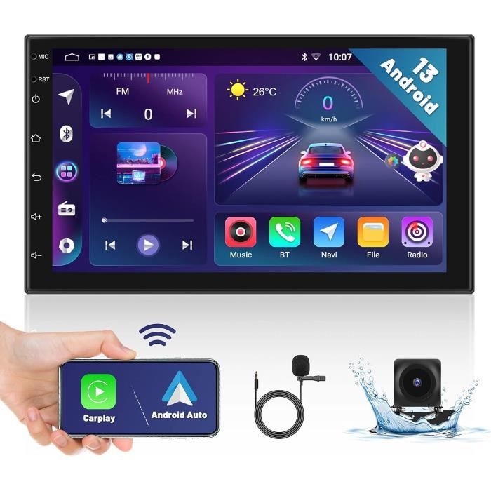 Autoradio 2 Din Android 13 avec Navigation GPS et Bluetooth Écran