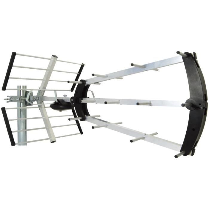 Antenne Extérieure Trinappe 57dB UHF 4K HD Metronic + Ampli TNT - Neuf