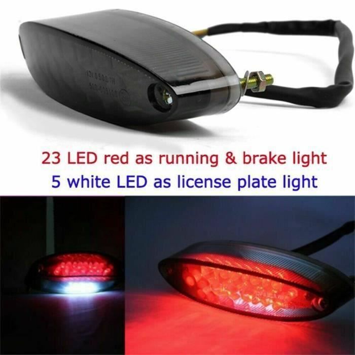 7 Styles Mini Moto LED Plaque D'immatriculation Lumière Arrière Conduite Arrêt Feu De Ein Pour Café Racer Bobber Chopper Dirt Bike ATV 12V