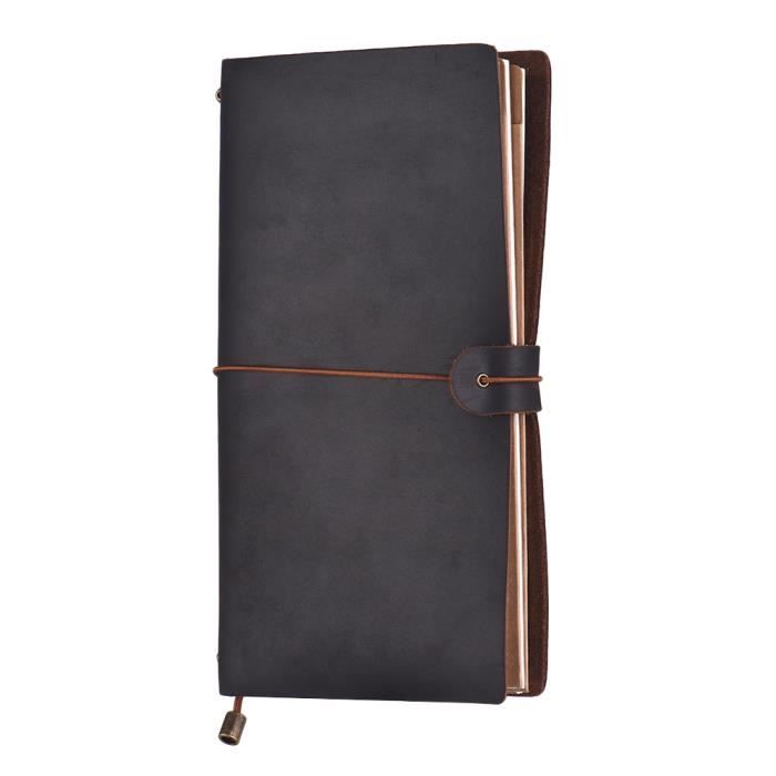 Carnet de voyage en cuir journal carnet rechargeable bloc-notes ligné Blank grille carte papier titulaire pour les voyageurs d'a-88