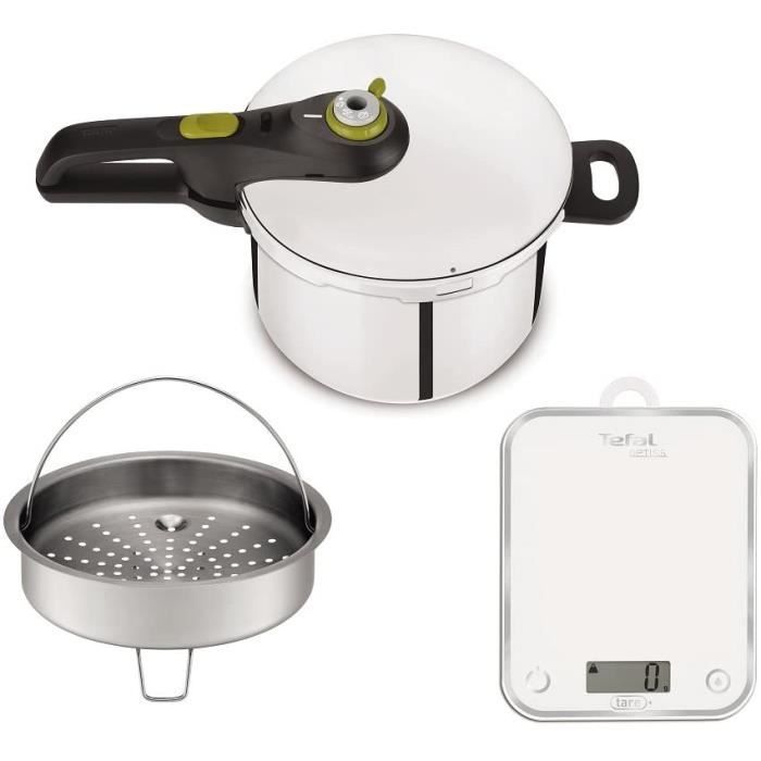 Tefal YY3081FA Autocuiseur Secure Néo 5 8L et Balance de Cuisine, Acier Inoxydable, Inox
