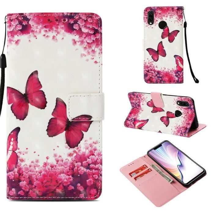 VoiceMe PU Cuir et TPU Doux Belle 3D Portefeuille Magnétique Support Dragonne Housse Étui Pour Huawei P Smart Plus 2018 -J42