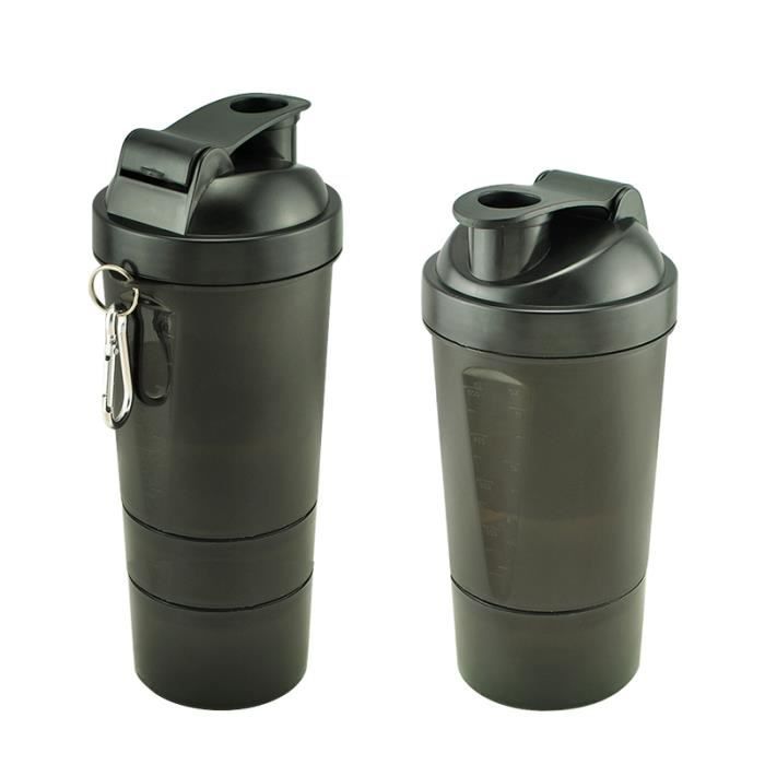 élégant 500-600ml intelligent Agiter Gym Protein Shaker Cup Mixer Boisson Whisky Bouteille 3 Couches