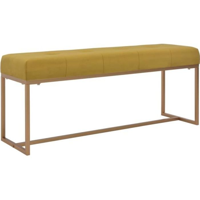 Banc 120 cm Moutarde Velours