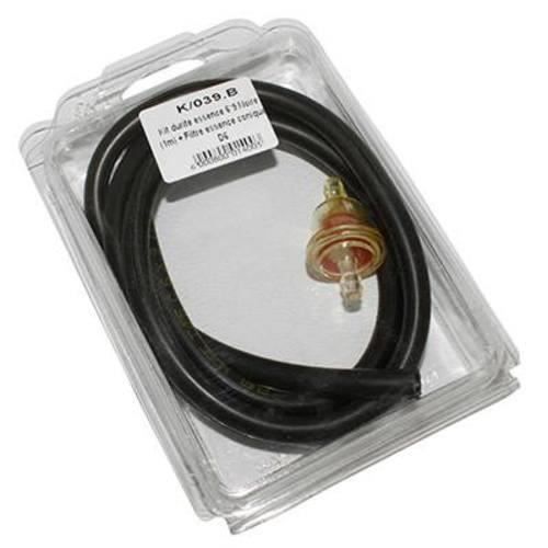 KIT DURITE ESSENCE 1 METRE 6 x 9 EN NOIRE + FILTRE A ESSENCE CONIQUE DIAMETRE 6mm
