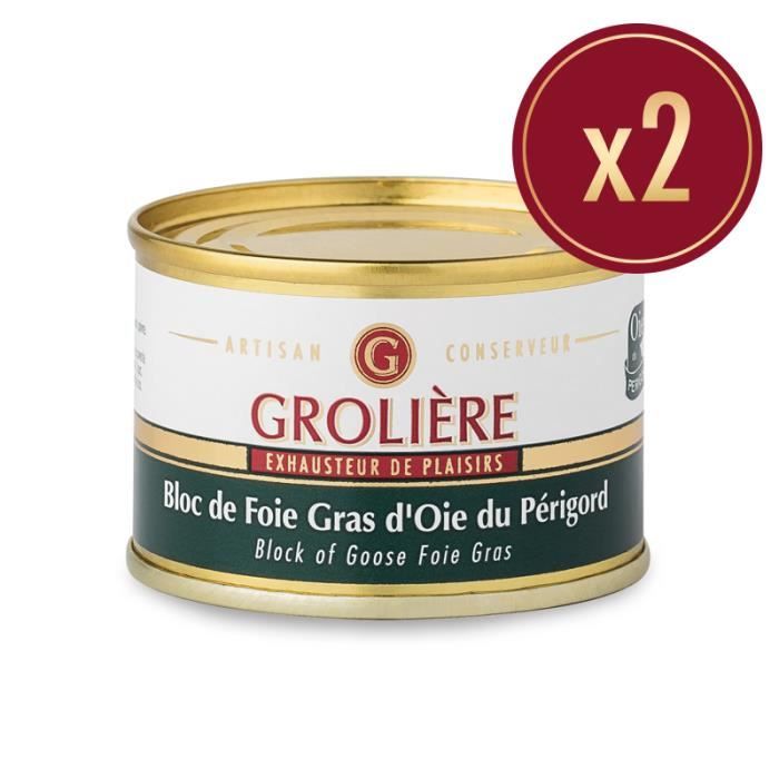 2 Blocs de Foie Gras d'Oie du Périgord 65g