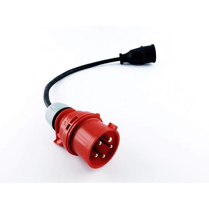NWP Adaptateur prise 16 A 400 V courant fort à 230 V schuko – IP44–3 x 2,5 mm² Gaine en caoutchouc