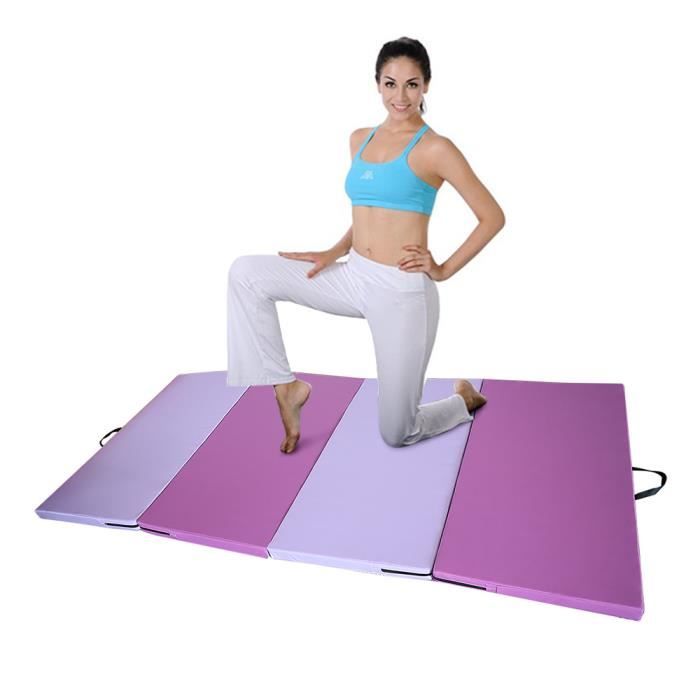 ( ROSE/VIOLET ) Tapis Gym Pliable & Matelas de Fitness Portable & Natte de Yoga Sport 240 x 120 x 5 cm