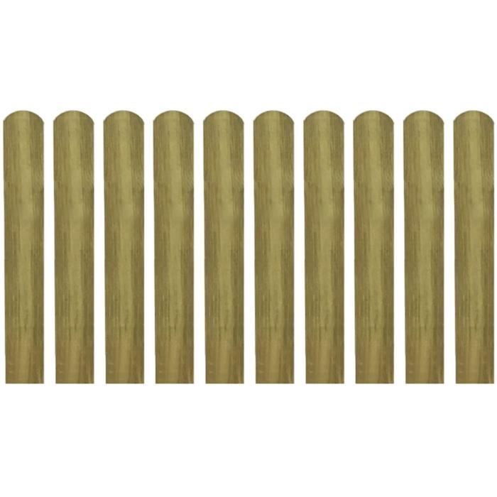 20 pcs Lattes imprégnées de Clôture Bois 60 cm