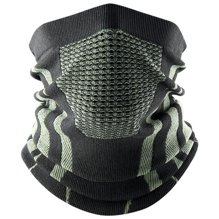 Black green -Cache nez respirant pour homme et femme, écharpe de randonnée, Bandana thermique, masque de Ski imprimé, Sport, cyclism