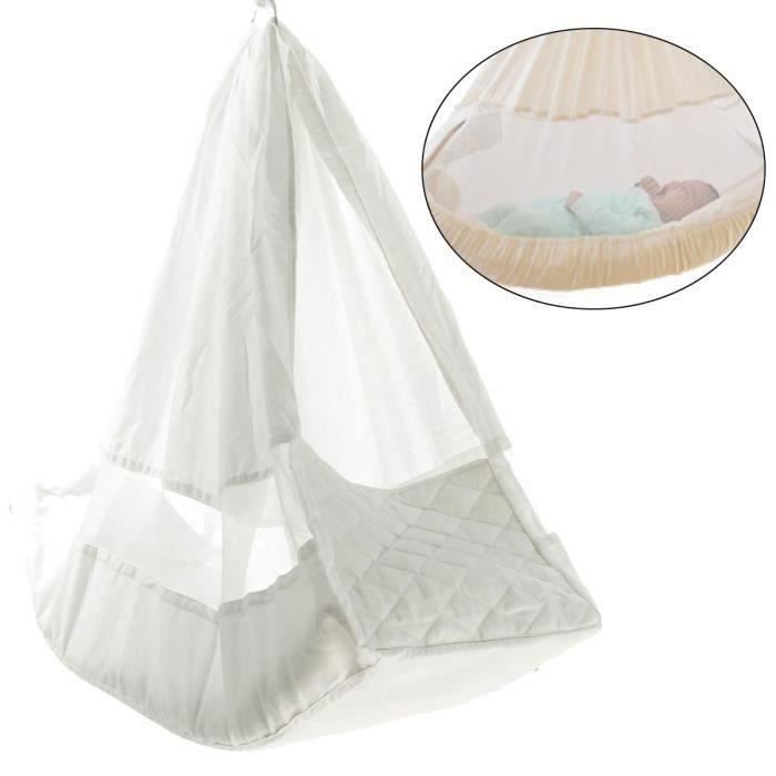 90x30x79cm Lit Hamac Bébé Nouveau-né Enfant Blanc Hammock Berceau Coton Matelas Blanc Ve30386