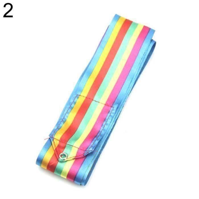 ZN*6m Gymnase De Danse De Bande De Ruban Art De Gymnastique Rythmique Ballet Streamer Twirling Rod Coloré