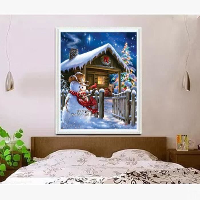 VILLAGE DE NOEL - MANEGE DE NOEL - DECOR DE NOEL 5D Diamant Peinture De Noël Bonhomme De Neige Broderie DIY Point De Croix Décor À