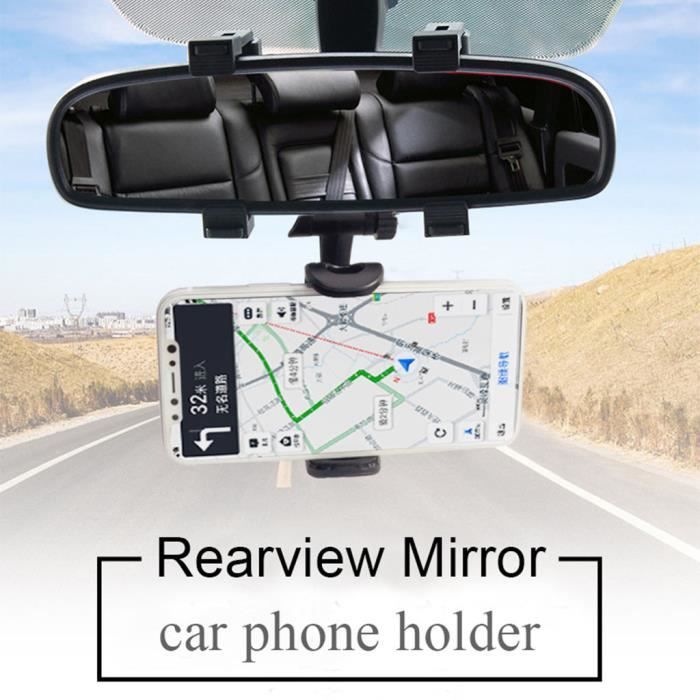 Aide A La Conduite - Securite Support De Montage Rétroviseur Voiture Téléphone Gps Rotation À 360 ° Pour Iphone Wzf91118102