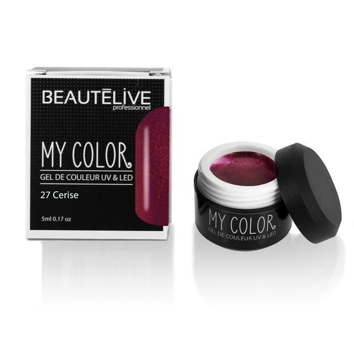 Beautélive Gel de couleur ongles UV et LED 27 - Cerise , Pot 5ml