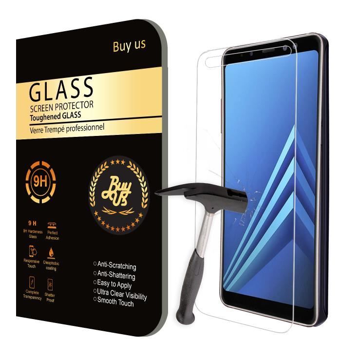 Film Protecteur d'écran VITRE en VERRE TREMPE pour Samsung Galaxy A8 (2018) (5.6- Pouces) Ultra Transparent Ultra Résistant
