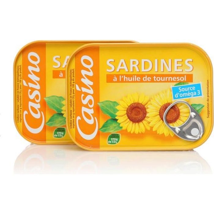 Sardines à l'huile de tournesol - Lot de 2 x 135 g
