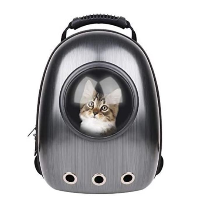 Sac à Dos de Transport pour Chat Sac Avec Poignée Transparent et Respirant -Noir