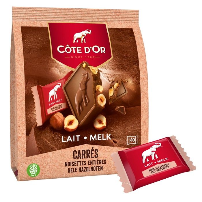 Côte d'Or Carrés Lait Noisettes 10x20g