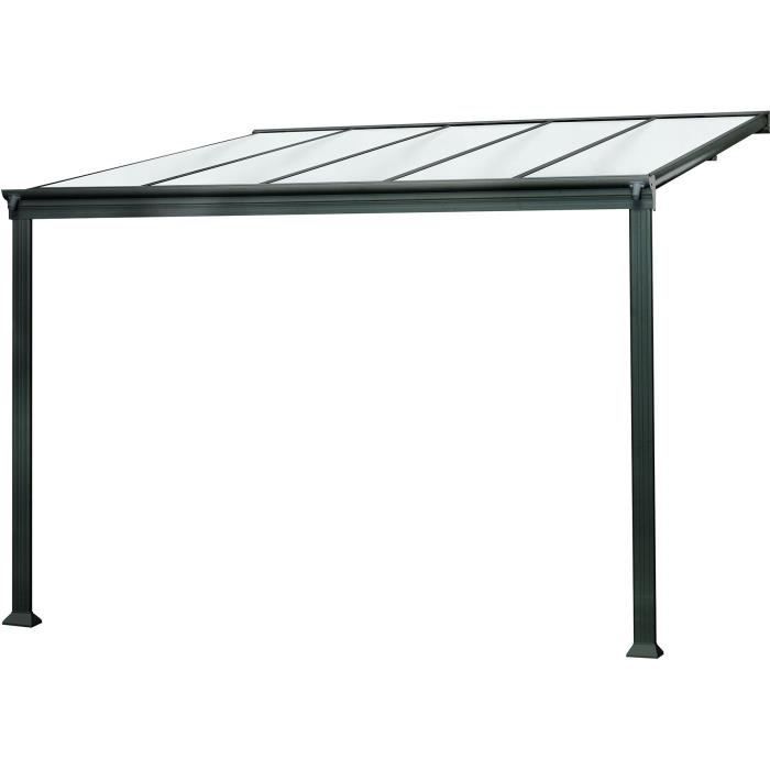 Pergola CIELO 3x3m en polycarbonate - Gris Anthracite