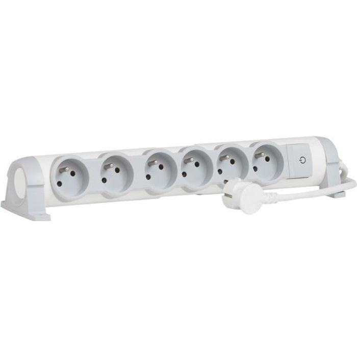 LEGRAND Rallonge multiprise Confort bloc de prises rotatif 6x2 P+T 1,5 m