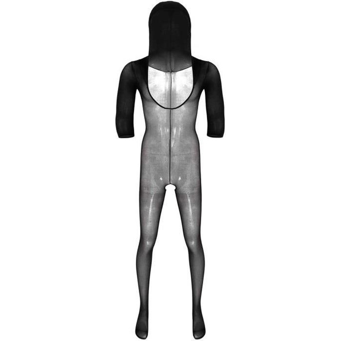 Body Homme Sexy Ouvert Entrejambe Bodystocking Erotique Lingerie Transparente Combinaison Fishnet Bodysuit Noir #1