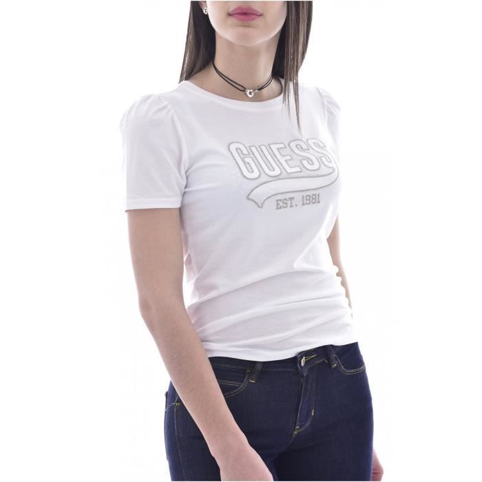 Tee shirt à logo strassé - Guess jeans - Femme