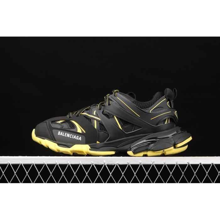 Balenciaga Track 4.0 Baskets de course Chaussures de sport Femme Homme Noir Jaune